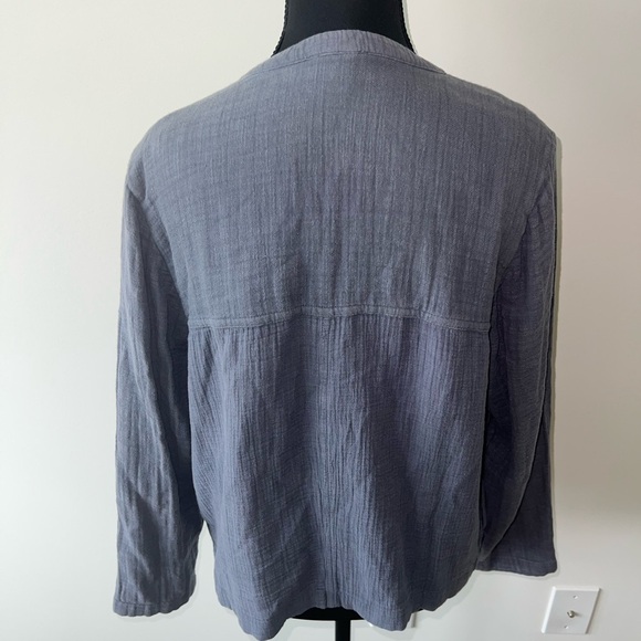 J. Jill Women's Quilted Jacket M Petite Gray Mixed Media Cotton LIghtweight - Picture 3 of 4